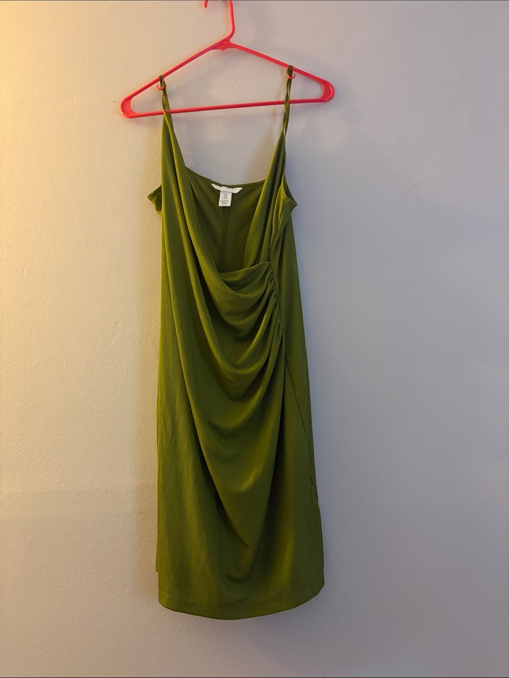 NWOT H&M Olive Green Draped Slip Dress